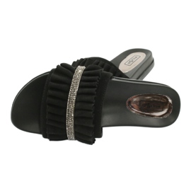 Filippo Flip -flops negru cu fragmente și zircoane 3