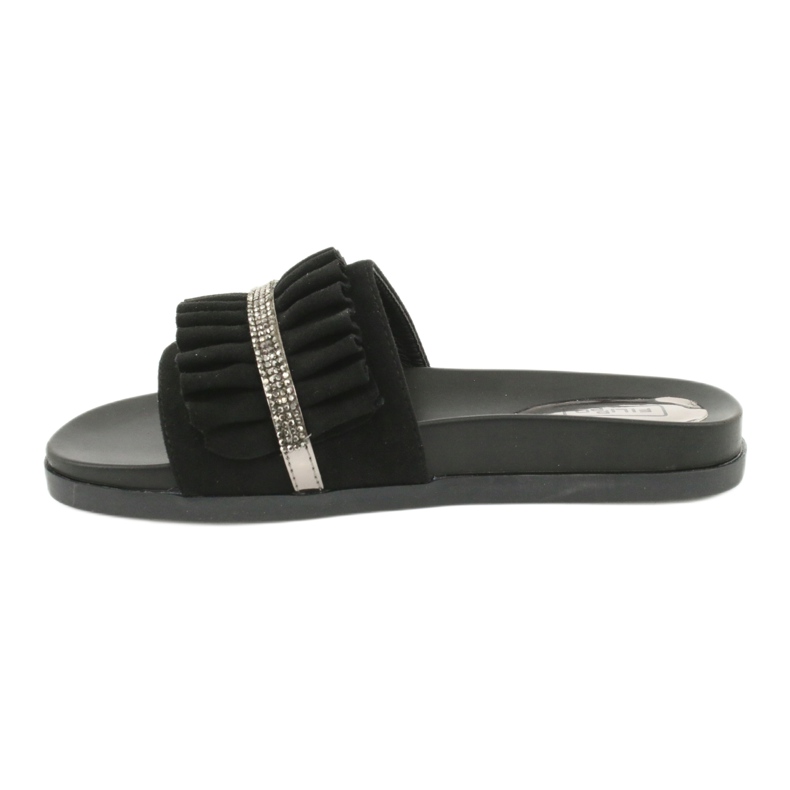 Filippo Flip -flops negru cu fragmente și zircoane 1