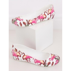 Meliski cu flamingo alb CK85 Alb multicolor 1