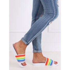 Papuci curcubeu albi T325P Alb multicolor 1
