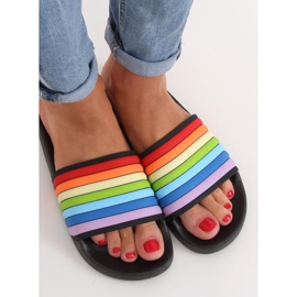 Papuci curcubeu negri T325P Negru multicolor 1