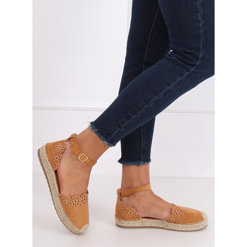 Espadrile deschise cămilă JH119 Camel maro 2