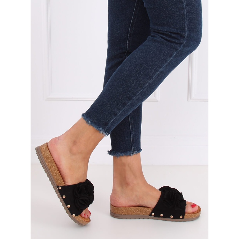 Papuci negri pentru femei negri F191 Negru 2 Papuci negri pentru femei negri F191 Negru 2