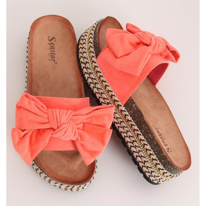 Coral CK137P Papuci de coral pe talpă înaltă portocale 1