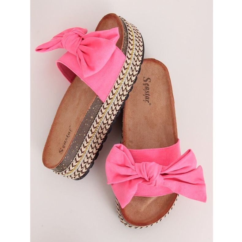 Papuci roz cu talpa înaltă CK137P Fushie 1