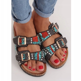 Scholki cu margele negre CK133P Negru multicolor 1