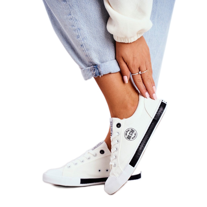 Adidași pentru femei Big Star White FF274228 alb negru 3