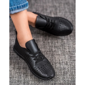 Camo Adidași ajurati cu piele ecologică negru 2