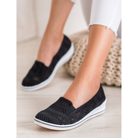 SHELOVET Balerine ajurate negru 1