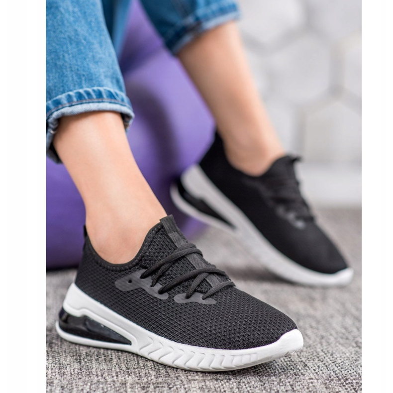 SHELOVET Adidași din material textil negru 1