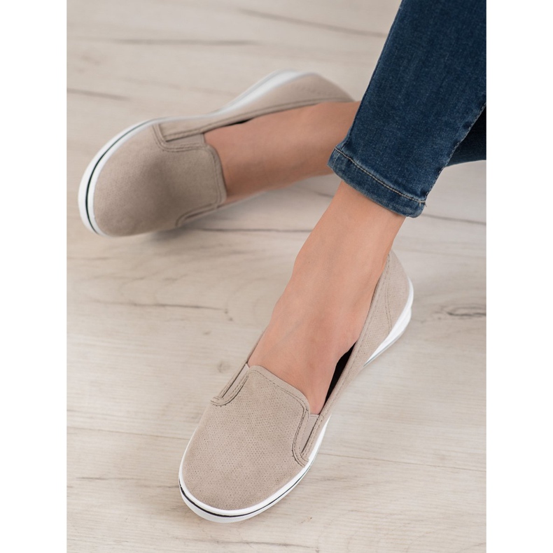 SHELOVET Sliponi din piele de căprioară maro 1