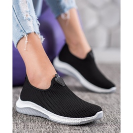 Renda Slipons ajurati pe platforma negru 1