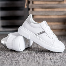 Renda Adidași cu inserții argintii alb 3