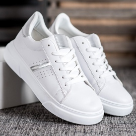 Renda Adidași cu inserții argintii alb 4