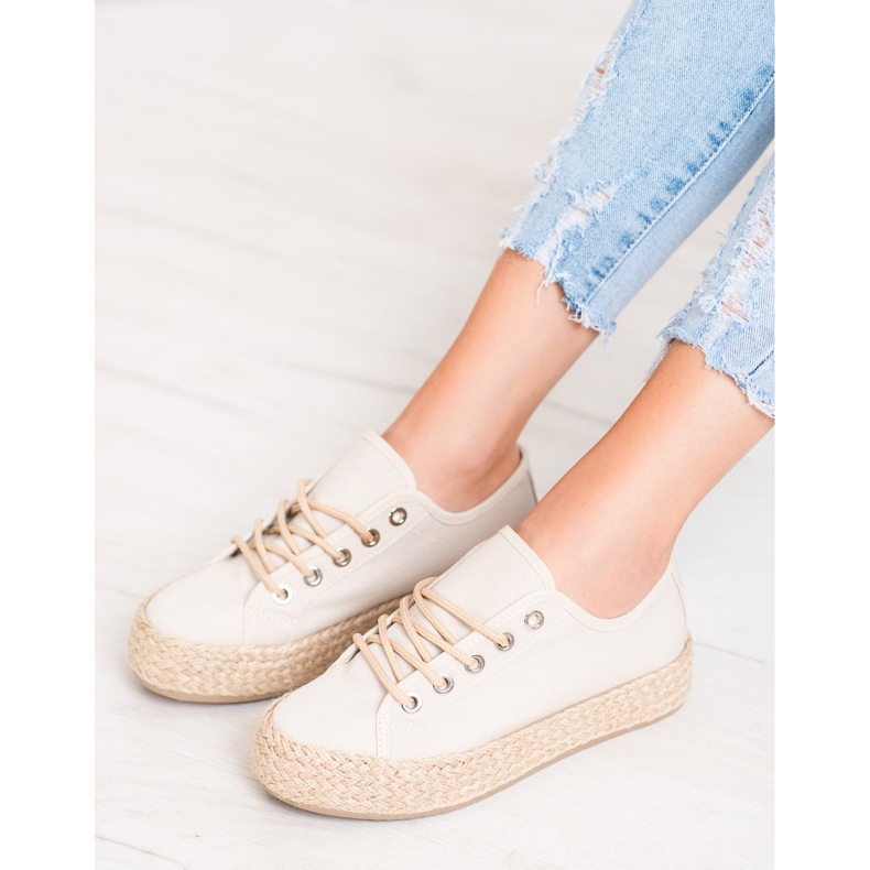 Kylie Adidași pe o platformă de paie maro 1