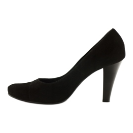 Edeo Pompe de piele neagră pentru femei cu fir de argint negru 3