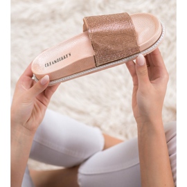 Creamberry'S Papuci Aurii Cu Cristale de aur 1