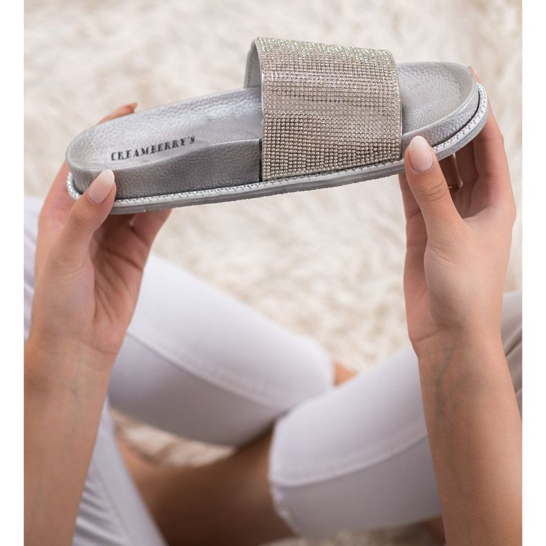 Creamberry'S Papuci Argintii Cu Cristale gri 1