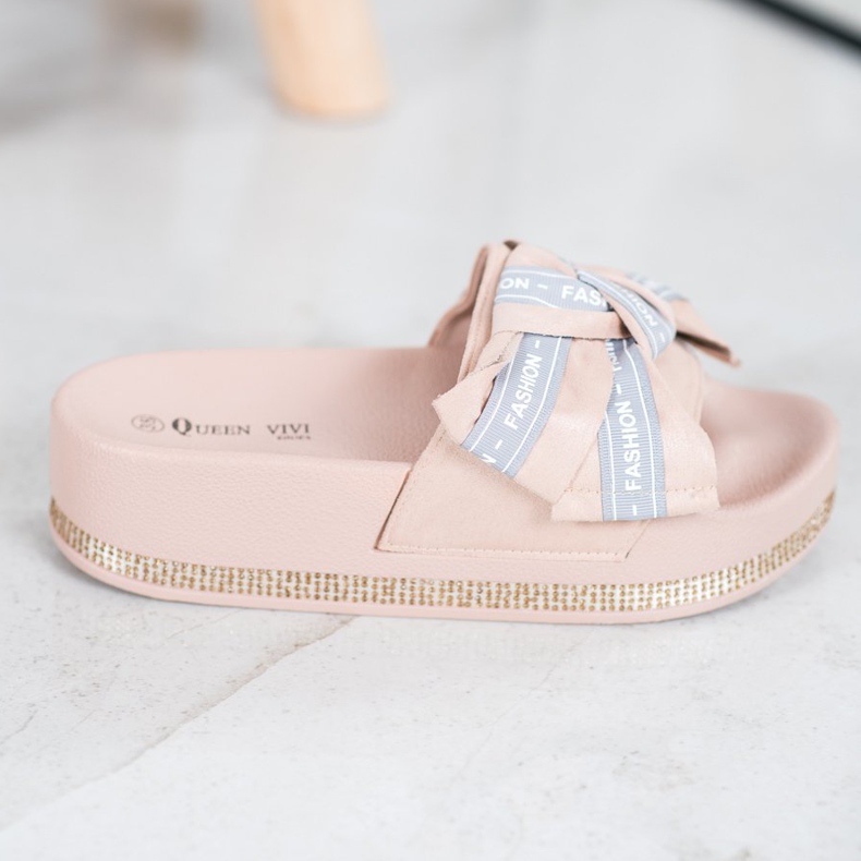 Queen Vivi Papuci de modă bej 2