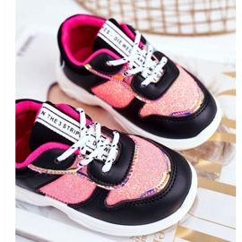 FRROCK Pantofi sport pentru copii negri Matylda cu sclipici negru multicolor 1