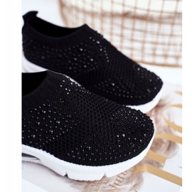 FRROCK Încălțăminte sport neagră Linda pentru copii cu zirconiu cubic negru 1