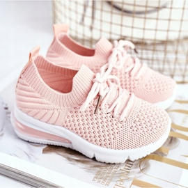 FRROCK Încălțăminte sport pentru copii cu lacuri roz Lena 1