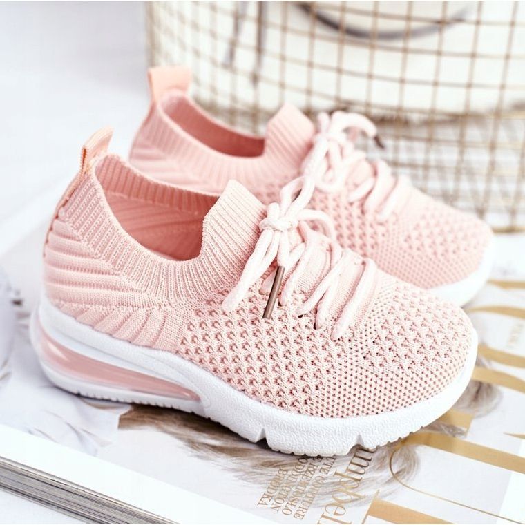 FRROCK Încălțăminte sport pentru copii cu lacuri roz Lena 1