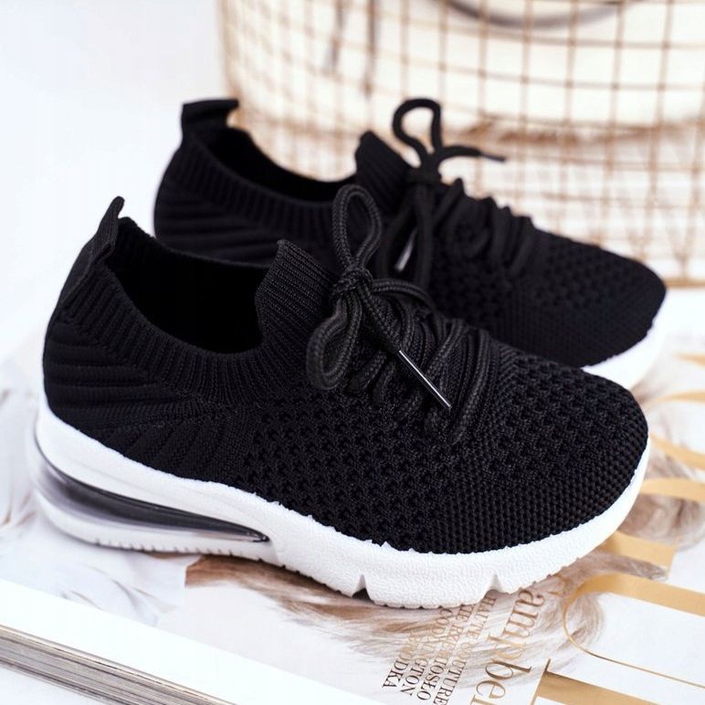 FRROCK Pantofi sport pentru copii negri Lena Laced negru 1