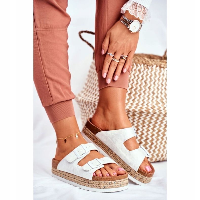 Papuci de damă Big Star White FF274665 alb 1