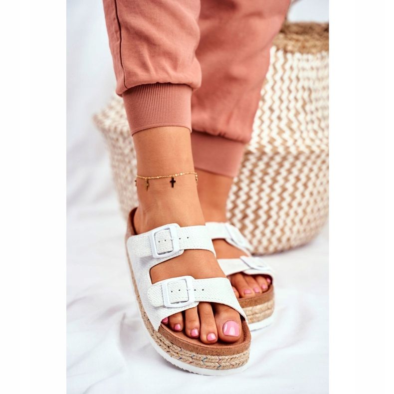 Papuci de damă Big Star White FF274665 alb 2