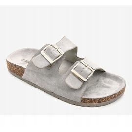 Papuci gri cu cataramă BL3100-SF 1