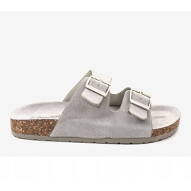 Papuci gri cu cataramă BL3100-SF 2