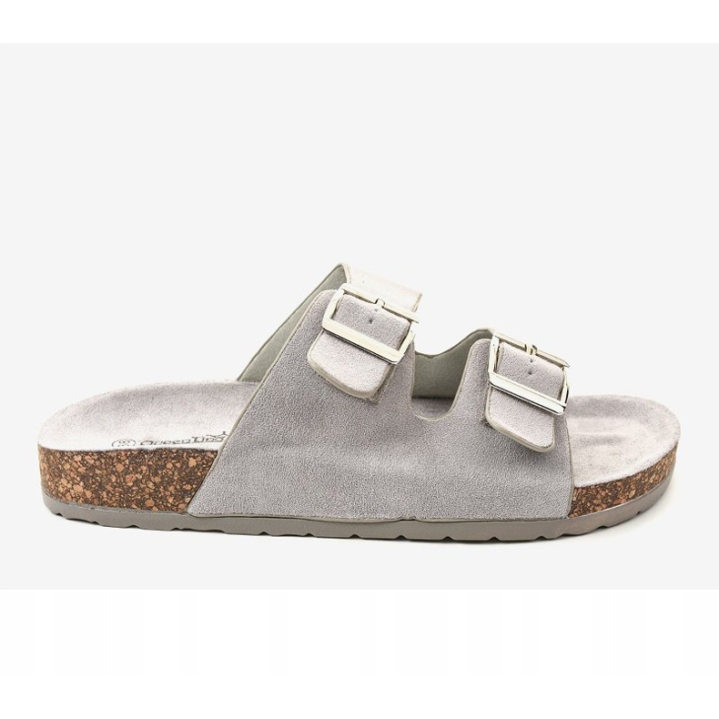 Papuci gri cu cataramă BL3100-SF 2