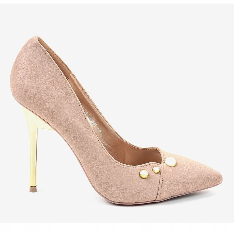 Tocuri înalte bej clasice, cu știfturi NE05P 2