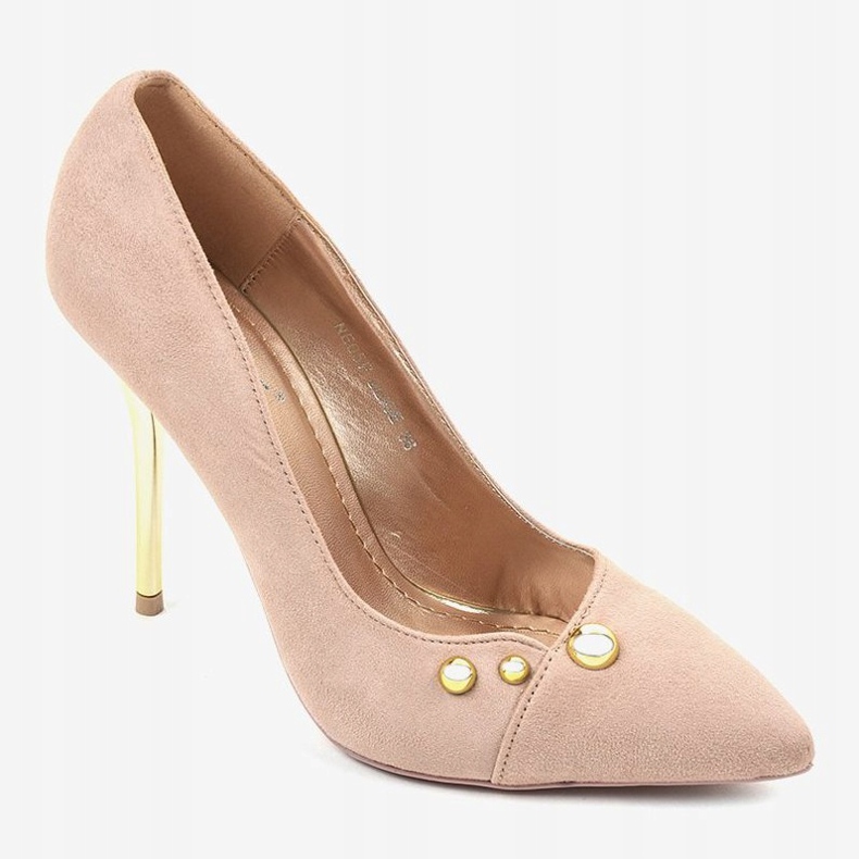 Tocuri înalte bej clasice, cu știfturi NE05P 1