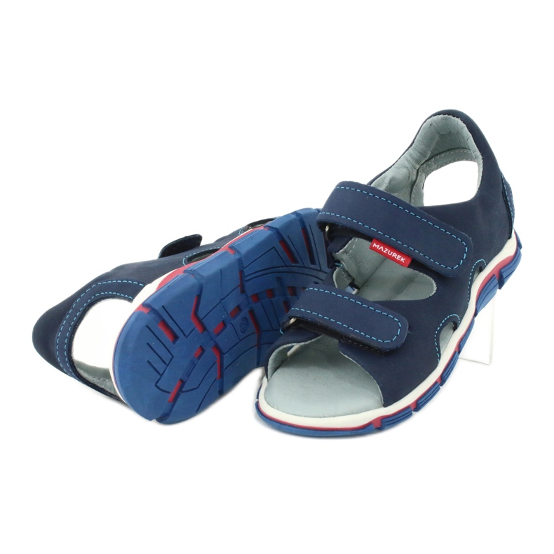 Sandale cu velcro Mazurek 314 bleumarin albastru marin 4 Sandale cu velcro Mazurek 314 bleumarin albastru marin 4