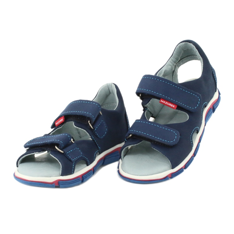 Sandale cu velcro Mazurek 314 bleumarin albastru marin 2