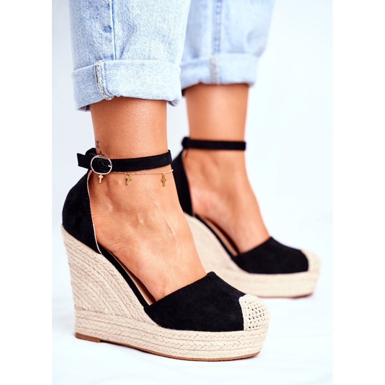 MSMG Sandale de damă pe linie de pană Avocado negru 2 MSMG Sandale de damă pe linie de pană Avocado negru 2