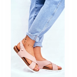 Sandale de dama Big Star Powder Pink FF274624 roz 2