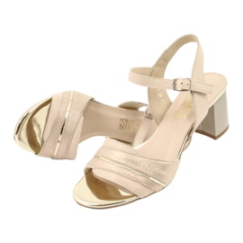 Sandale confortabile din piele Gamis 3940 bej de aur 4