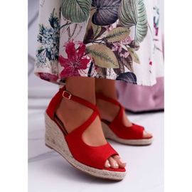 BUGO Sandale Femei Pe Espadrile Roșu Margus 1