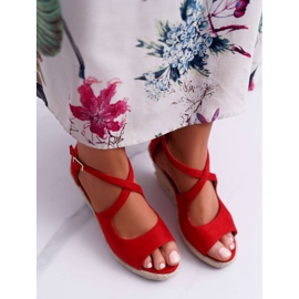 BUGO Sandale Femei Pe Espadrile Roșu Margus 2