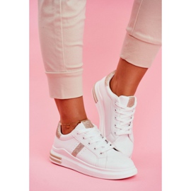 Încălțăminte sport pentru femei Alb aur sclipici Narval galben 2