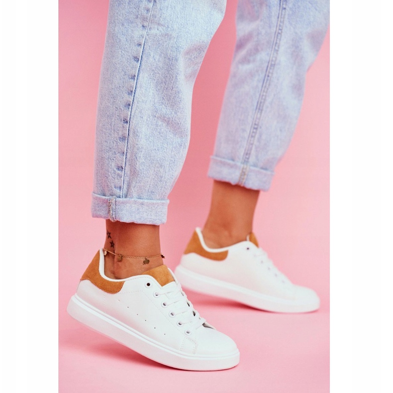 PS1 Încălțăminte sport de damă albă cu toc Camel Milly 1