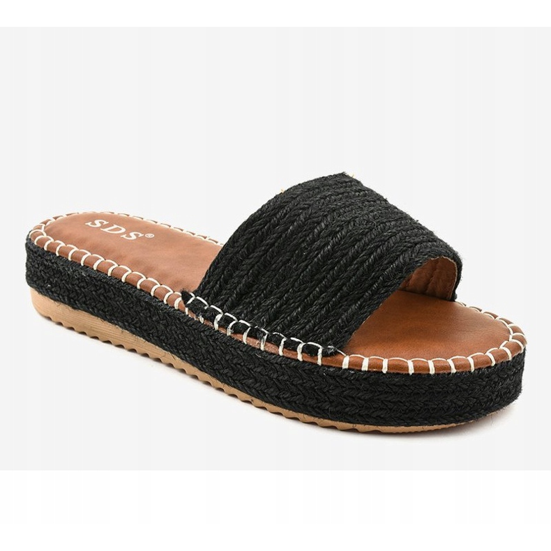 Papuci espadrile negre 7970-PL negru 1