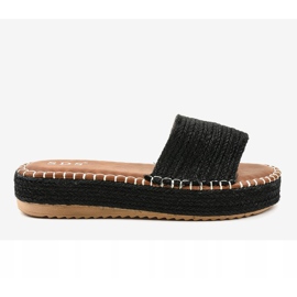 Papuci espadrile negre 7970-PL negru 2