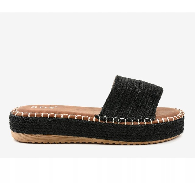 Papuci espadrile negre 7970-PL negru 2