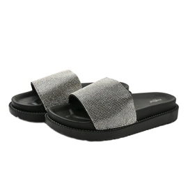 Papuci negri cu paiete SF-01 negru 2