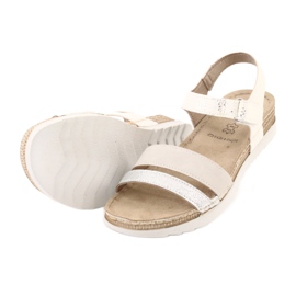 Sandale cu inserție de piele Inblu Argento OF019 alb gri 3