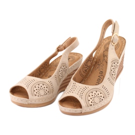 Evento Sandale confortabile cu pană 20SD98-1862 maro galben 2